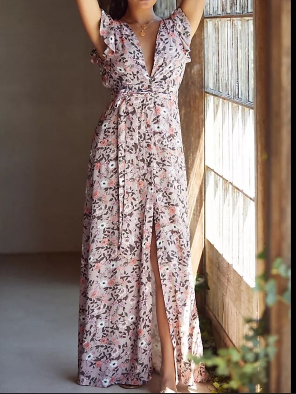 Anthropologie Maaji Fortunata Ditsy Fortuna Maxi Dress. S